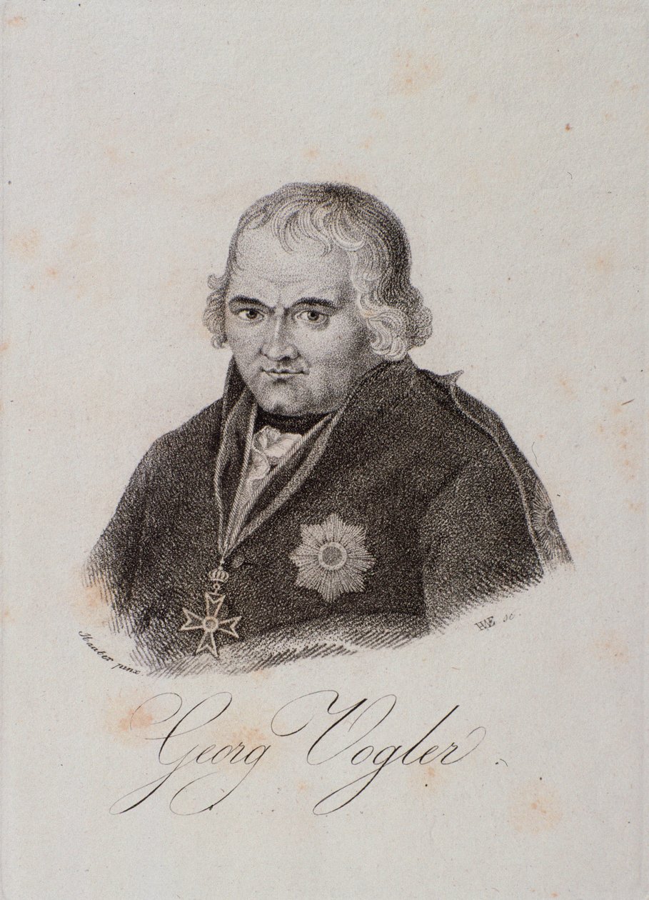 Porträt von Georg Joseph Vogler (Abbé Vogler) (Stich) von Unknown artist