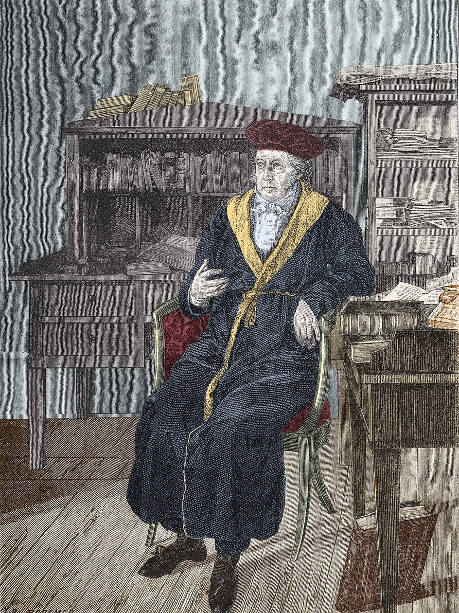 Porträt von Georg Wilhelm Friedrich Hegel in seinem Büro, deutscher Philosoph. von Unknown artist