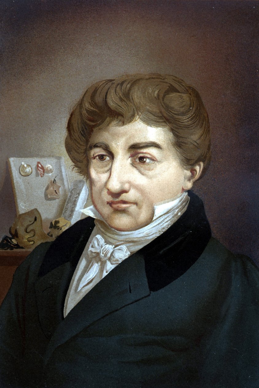 Porträt von Georges Cuvier (1764-1832) aus „La Ciencia y sus Hombres“ von Louis Figuier. Barcelona 1881 von Unknown artist