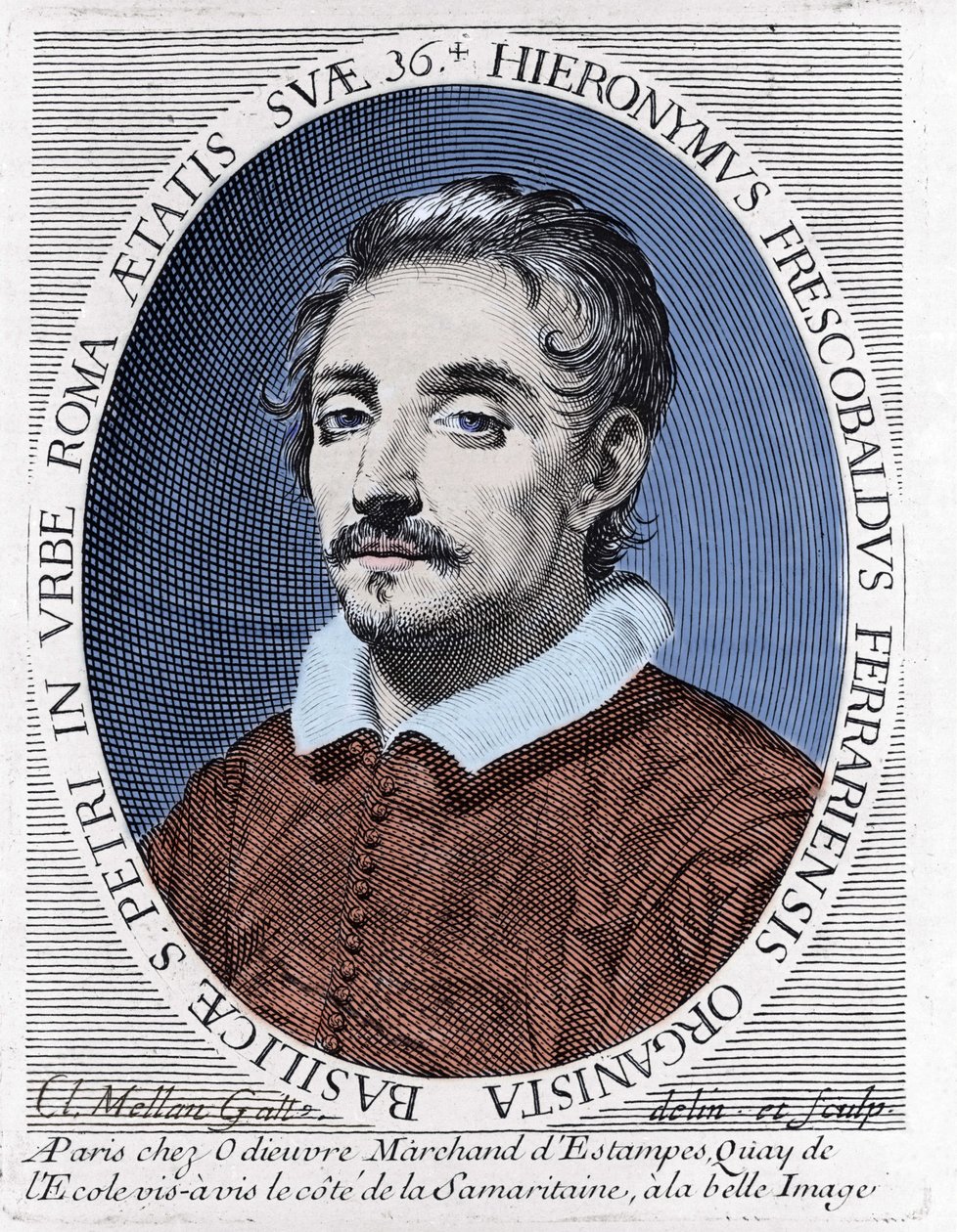 Porträt von Girolamo (oder Gerolamo) Frescobaldi (1583 - 1643) italienischer Komponist. von Unknown artist