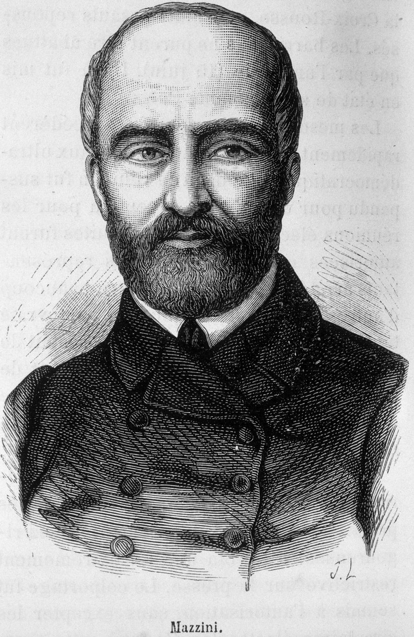 Porträt von Giuseppe Mazzini, italienischer Patriot und Revolutionär (1805 oder 1808 - 1872) von Unknown artist