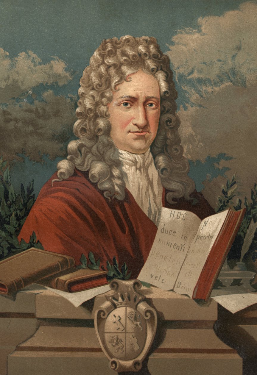 Porträt von Gottfried Wilhelm Leibniz (1646 - 1716) aus „La Ciencia y sus Hombres“ von Louis Figuier. Barcelona 1881 von Unknown artist
