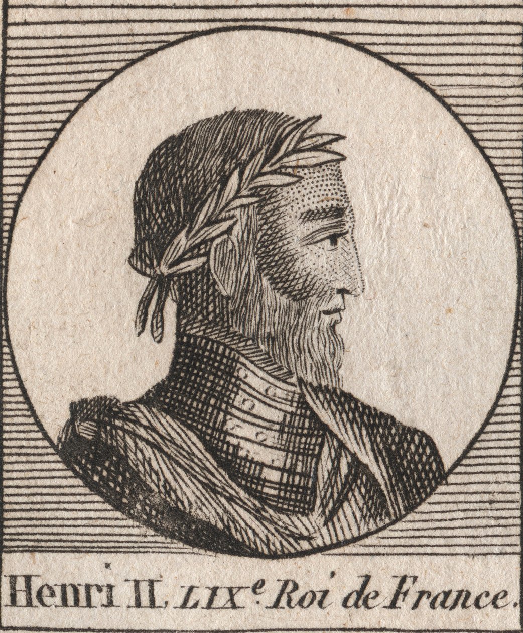 Porträt von Heinrich II. (1519-1559) König von Frankreich - Gravur aus „Instruction sur l
