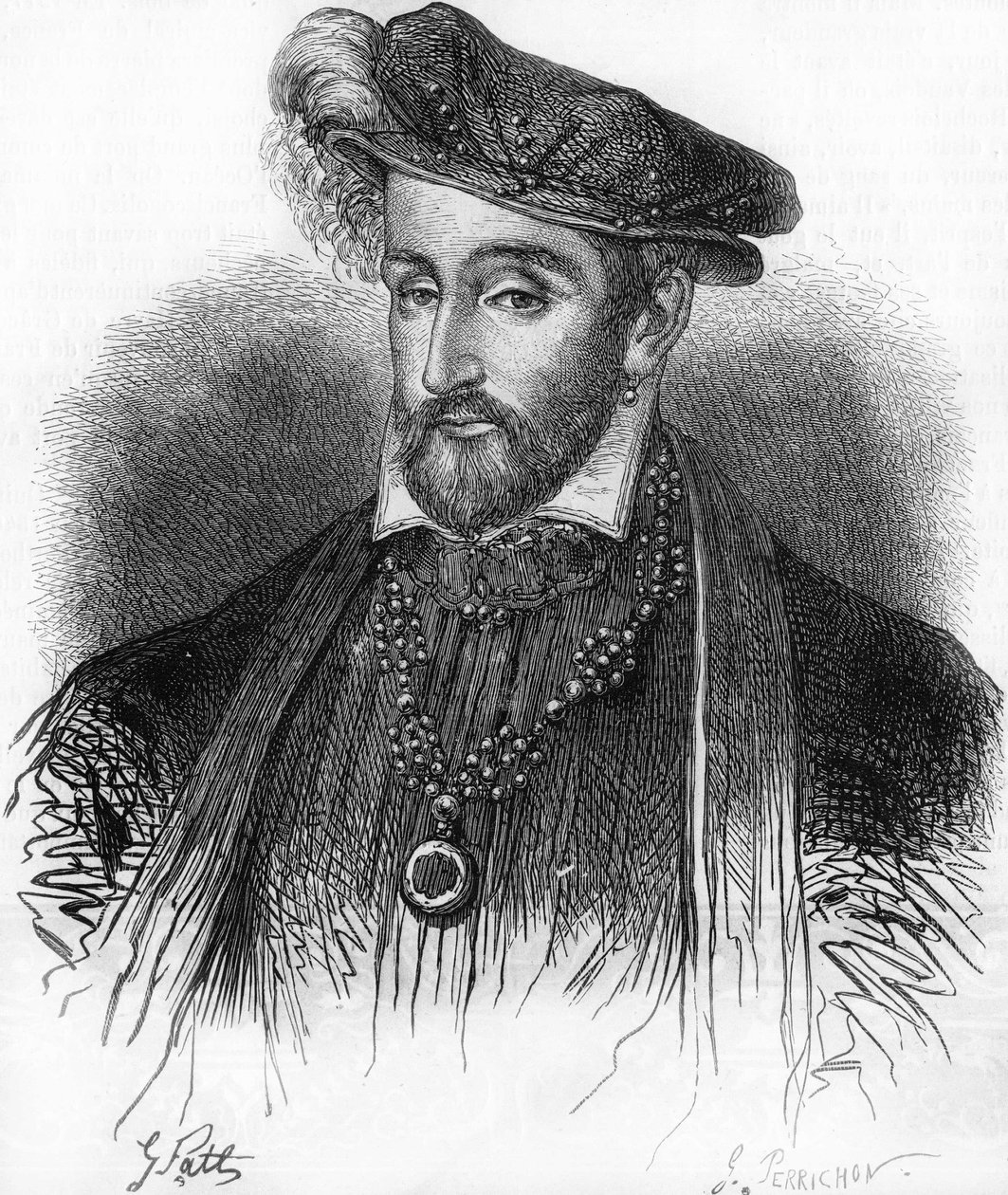 Porträt von Heinrich II., König von Frankreich (1519-1559), Gravur aus dem 19. Jahrhundert. von Unknown artist