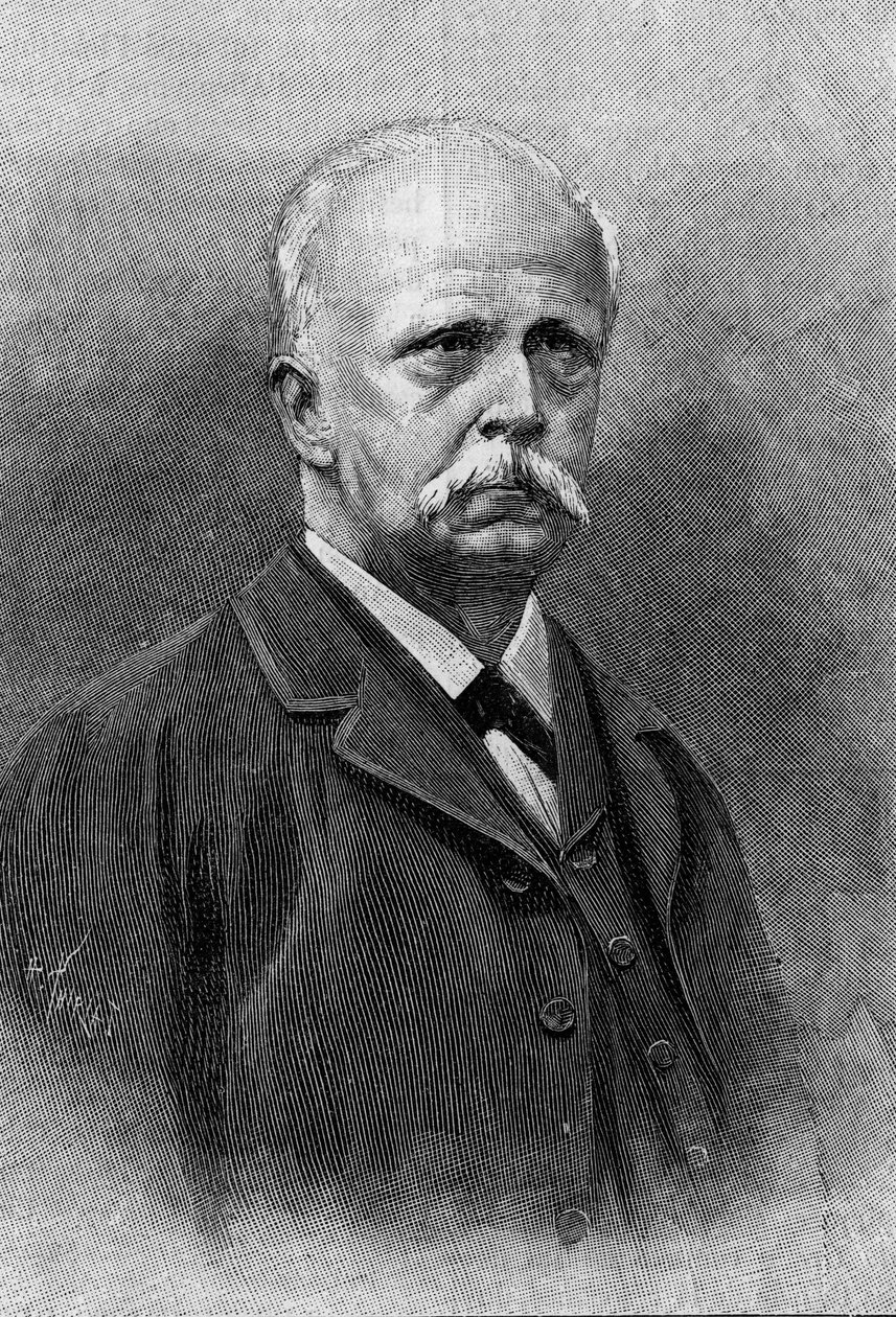 Porträt von Hermann Louis Ferdinand von Helmholtz (1821-1894), deutscher Physiker und Physiologe. Gravur in „La Nature: revue des sciences et de leurs applications aux arts et a l