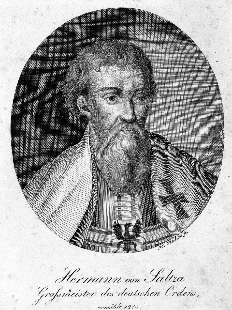 Porträt von Hermann von Salza (1170 - 1239), Großmeister des Deutschen Ordens. von Unknown artist