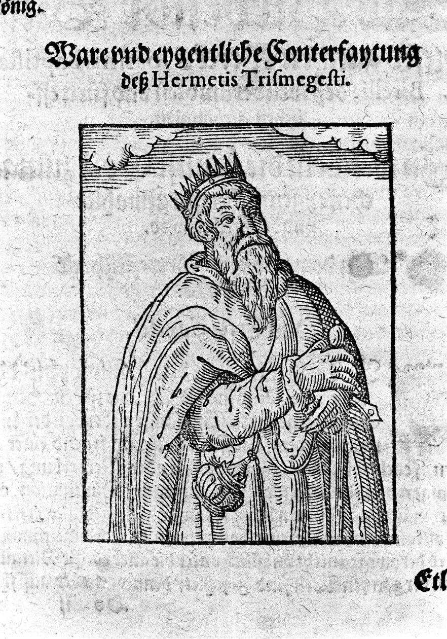 Porträt von Hermes Trismegistos, Astrologe. Gravur aus „Alchimia Nova“ von Giovanni Battista Birelli von Unknown artist