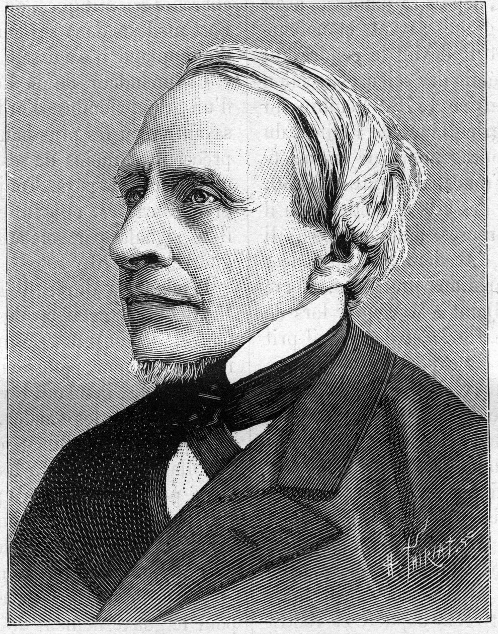 Porträt von Herve Mangon (1821-1888), Wissenschaftler. In „Nature. Revue der Wissenschaften und ihrer Anwendungen in Kunst und Industrie.“ 1888 von Unknown artist