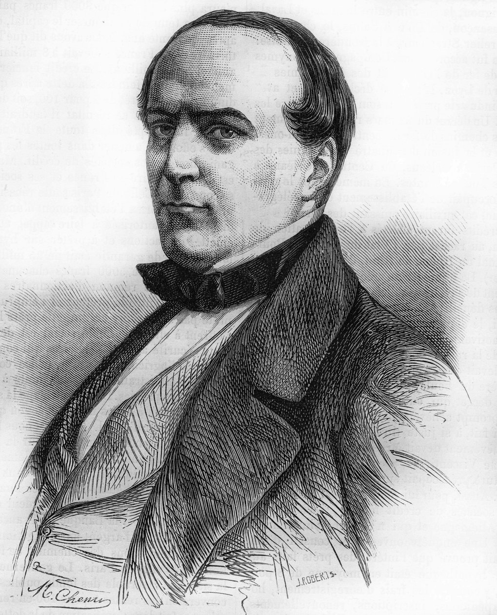 Porträt von Hippolyte Fortoul (1811-1856). Minister der Marine und Minister für öffentliche Bildung. Gravur von 1866. von Unknown artist
