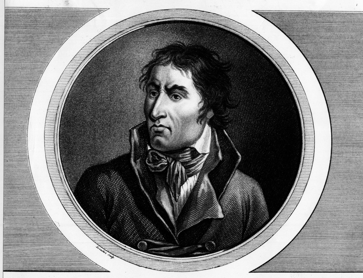 Porträt von Jean Baptiste Carrier (1756 - 1794), französischer Politiker. Gravur in „Komplette Sammlung historischer Gemälde der Französischen Revolution, in drei Bänden.“ 1804 von Unknown artist