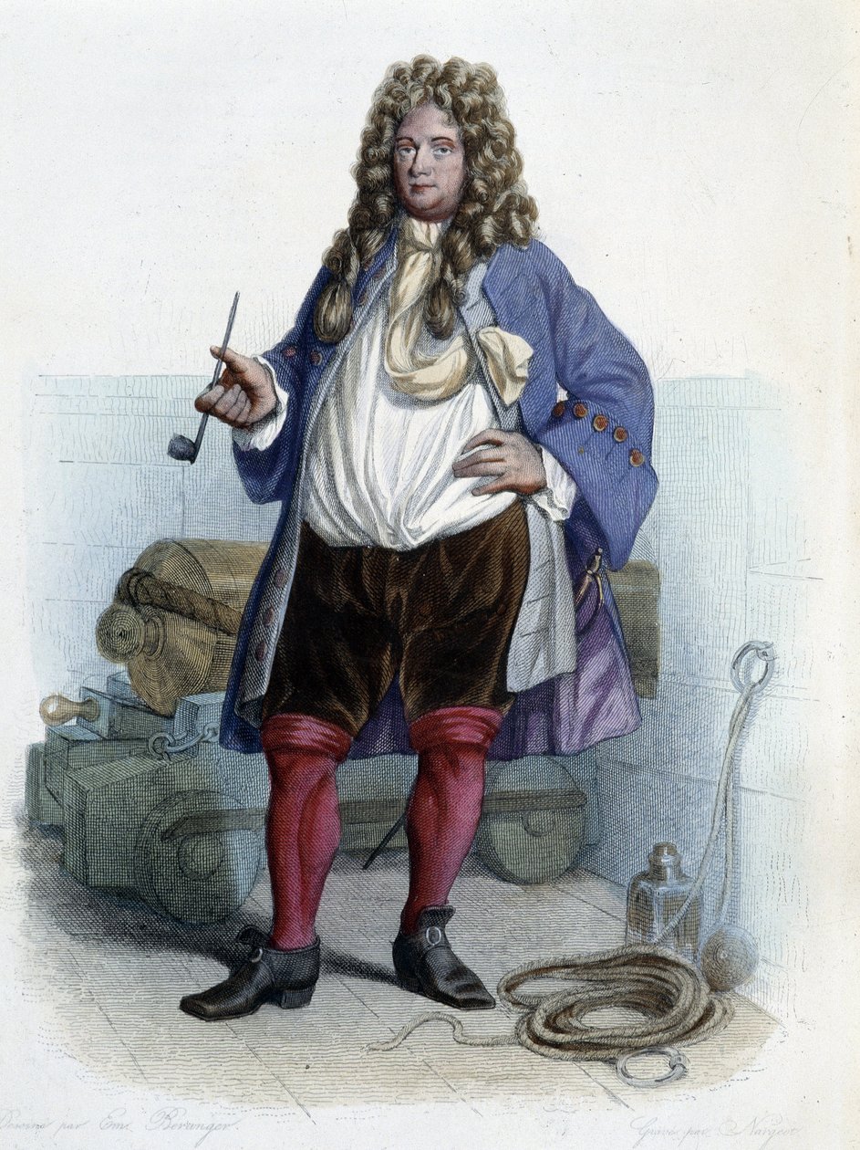 Porträt von Jean Bart, französischer Freibeuter (1650-1702) - in „Le Plutarque français“, von Mennechet von Unknown artist