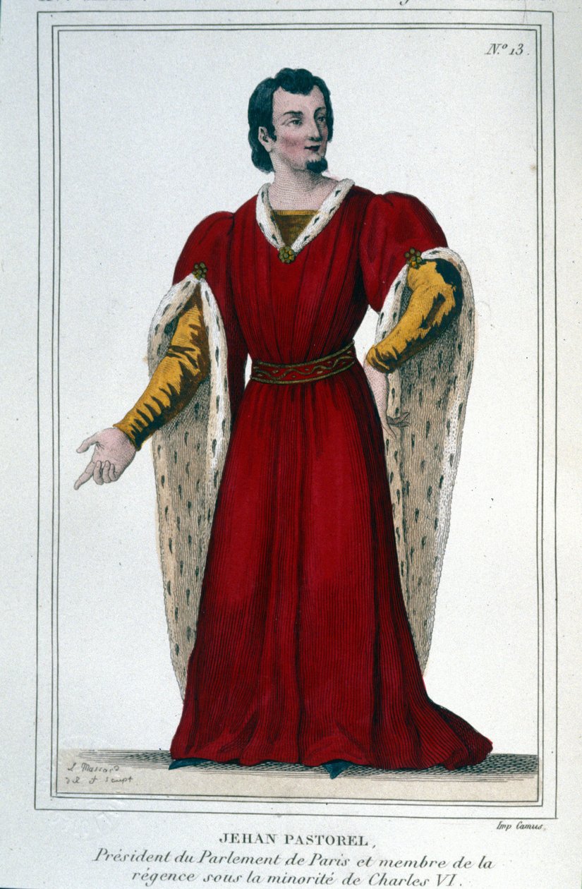 Porträt von Jehan Pastorel, Präsident des Pariser Parlaments und Mitglied der Regentschaft unter der Minderjährigkeit von Karl VI von Unknown artist