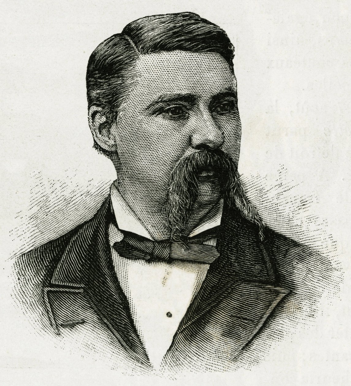 Porträt von Jerome J. Collins, Meteorologe der La Jeannette-Besatzung, für die Mission in den Norden. Gravur zur Illustration „Die Reise der Jeannette“ 1879-1881, Tagebuch von Kapitän G.W. De Long. Veröffentlicht in Le Tour du monde, nouveau journal des vo von Unknown artist