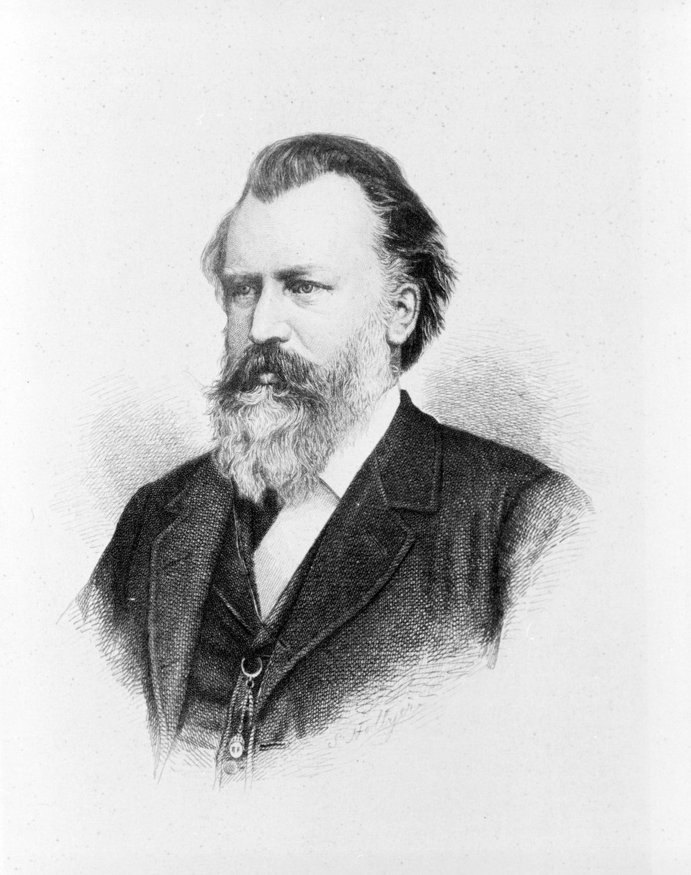 Porträt von Johannes Brahms (1833 - 1897). von Unknown artist