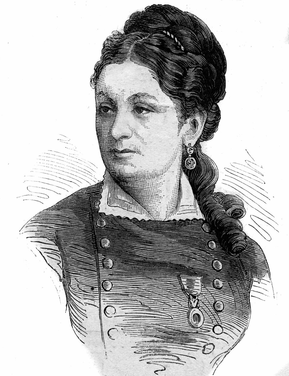 Porträt von Juliette Dodu (1848-1909) Heldin des Krieges von 1870. von Unknown artist
