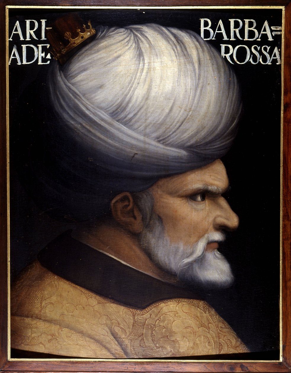 Porträt von Khayr Al-Din Barberousse, Gründer der Regentschaft von Algier. 16. Jahrhundert. Uffizien, Florenz. von Unknown artist