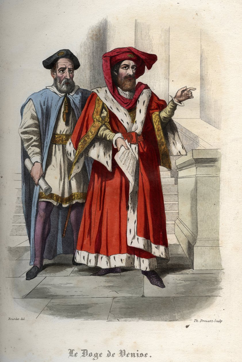 Porträt von Leonardo Loredan (Loredano) (1436-1521), Doge der Republik Venedig. Gravur von 1842 in „Histoire des papes“ von Maurice Lachatre. Private Sammlung. von Unknown artist