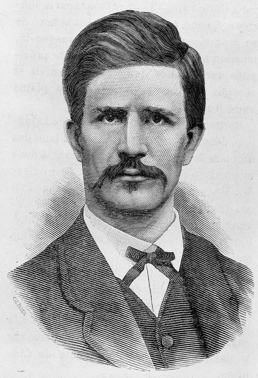 Porträt von Louis Rossel (1844 - 1871). Gravur des späten 19. Jahrhunderts in „Histoire de France“ von H. Martin. von Unknown artist