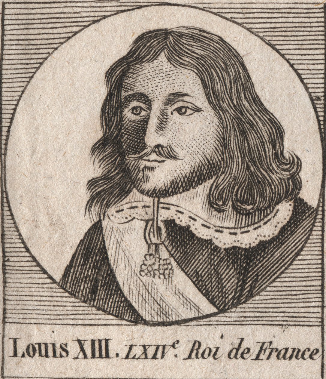 Porträt von Ludwig XIII. dem Gerechten (1601-1643), König von Frankreich - Gravur aus 