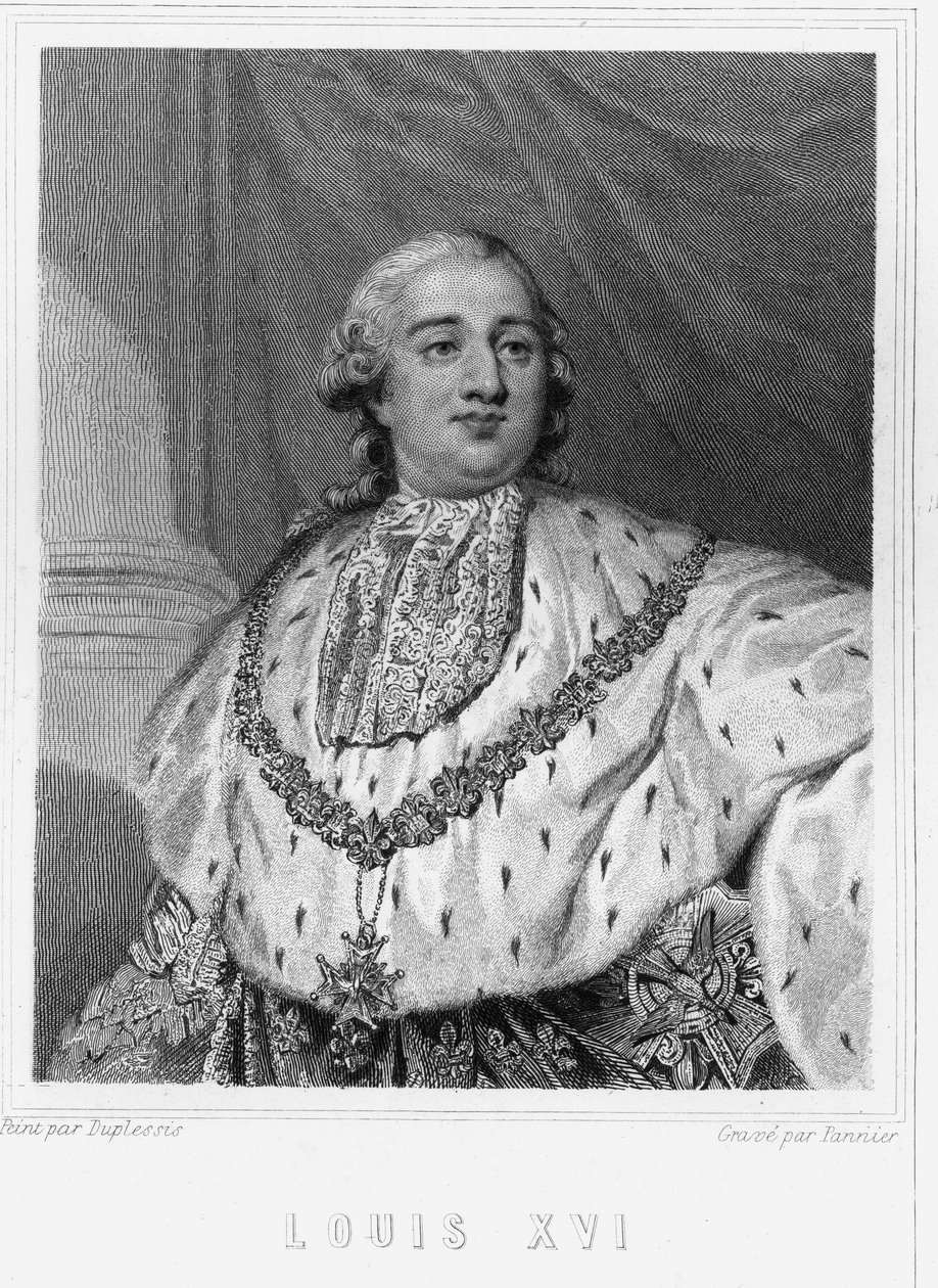 Porträt von Ludwig XVI. (1754-1793), König von Frankreich - in "Histoire des Français" von Lavallée, Gravur, sd von Unknown artist