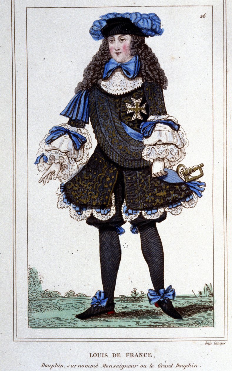 Porträt von Louis de France, Herzog von Burgund (1682-1712), bekannt als „Der Große Dauphin“. Gravur von 1830 von Unknown artist