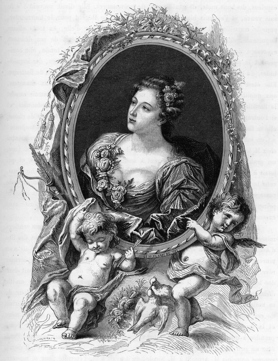Porträt von Marie-Madeleine (Marie Madeleine) de La Vieuville, Gräfin von Parabere (1693-1750) - Gravur von 1862 in „Die Königinnen der Welt“ von unseren ersten Schriftstellern - Herausgegeben unter der Leitung von JGD Armandaud von Unknown artist