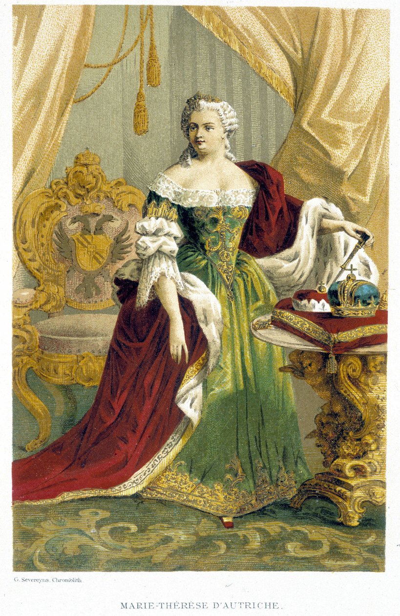 Porträt von Maria Theresia von Österreich (1717-1780). Chromolithographie aus dem 19. Jahrhundert. von Unknown artist