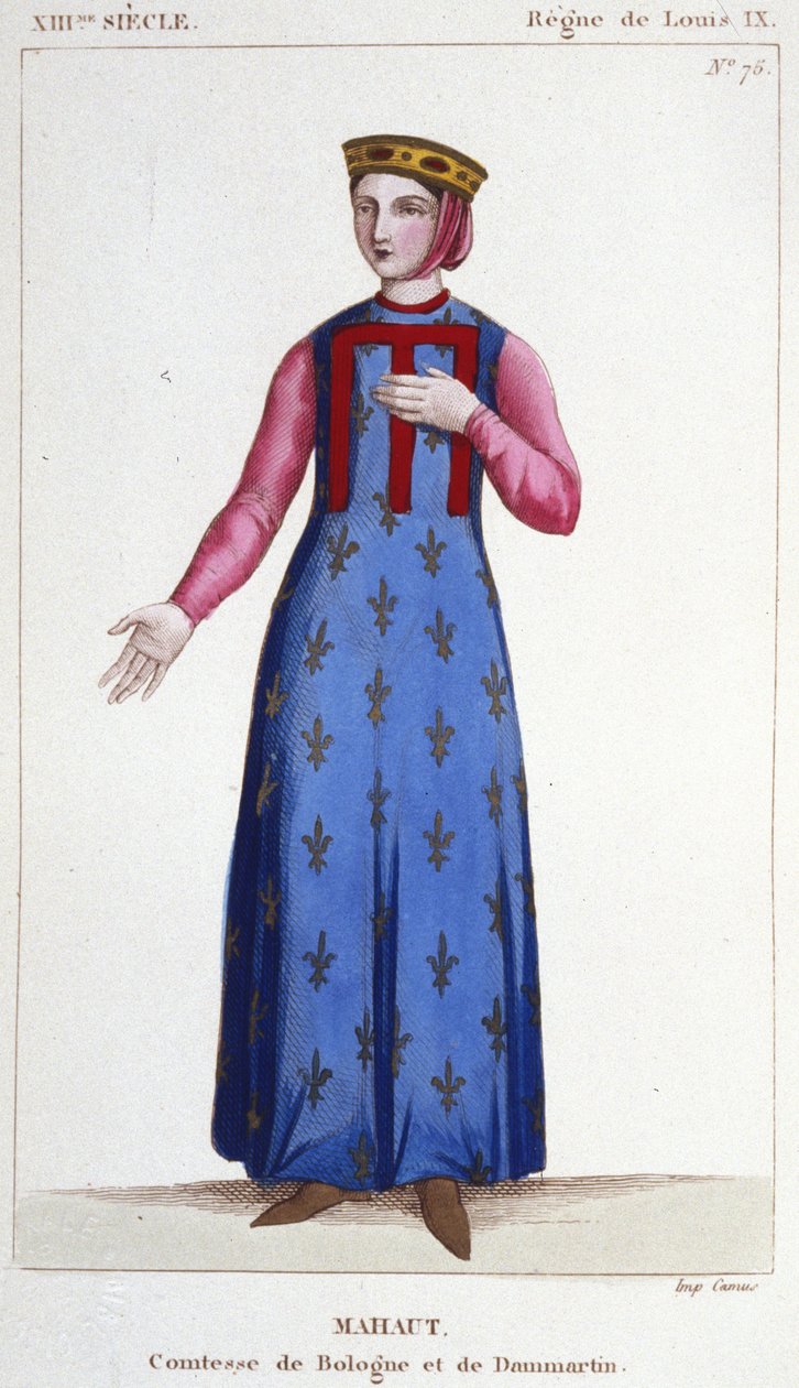 Porträt von Mathilde de Dammartin (ca. 1202-1259) oder Mahaut, Gräfin von Boulogne und Dammartin (Mathilde II) und d
