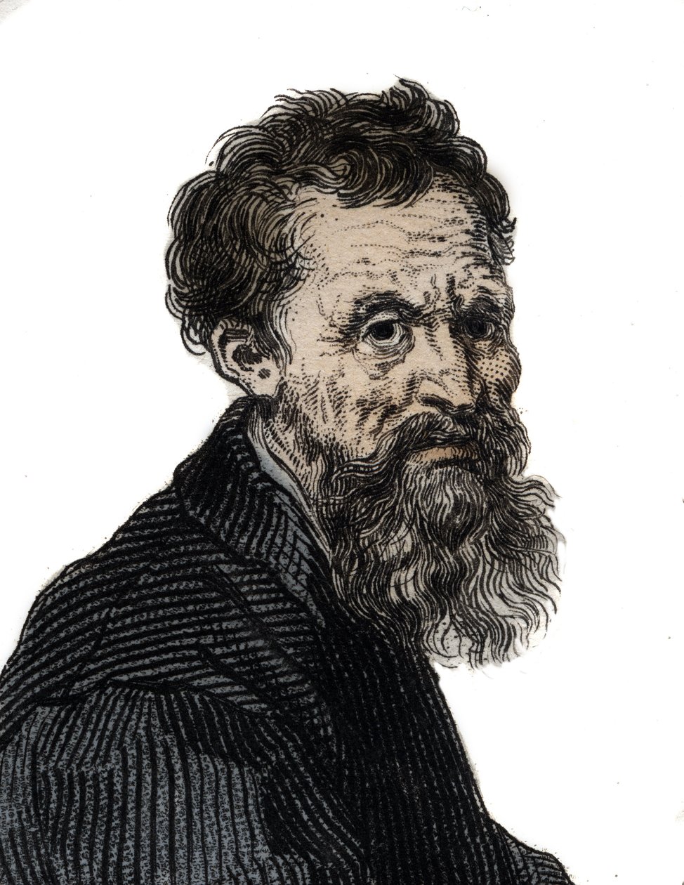 Porträt von Michelangelo Buonarroti, italienischer Bildhauer - Porträt von Michelangelo Buonarroti, genannt Michelangelo von Unknown artist