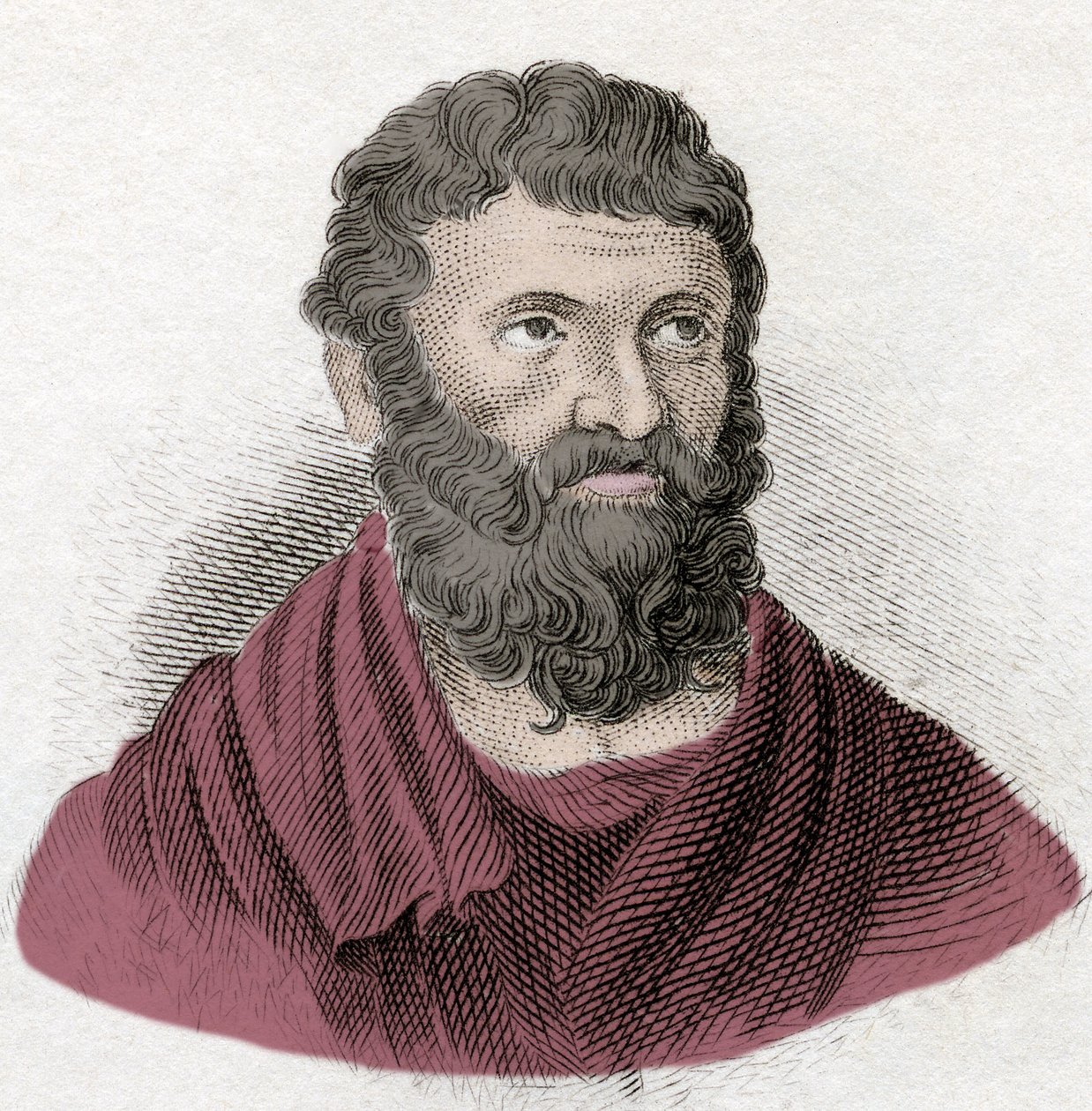 Porträt von Miltiades dem Jüngeren (540-489 v. Chr.), athenischer Stratege und Tyrann der Chersones von Thrakien. Gravur aus dem 19. Jahrhundert. von Unknown artist