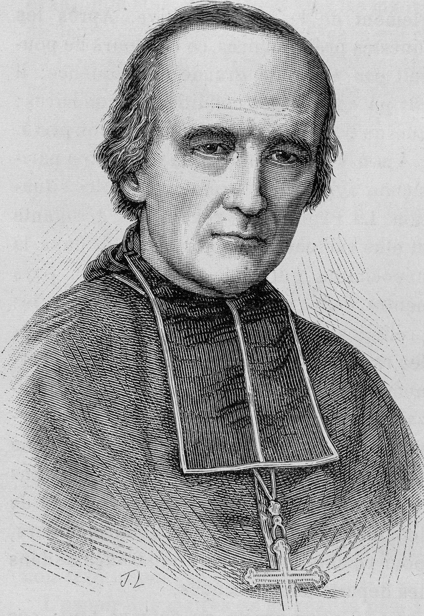 Porträt von Monsignore Darboy (1813 - 1871), Erzbischof von Paris. Gravur des späten 19. Jahrhunderts in „Histoire de France“ von H. Martin. von Unknown artist