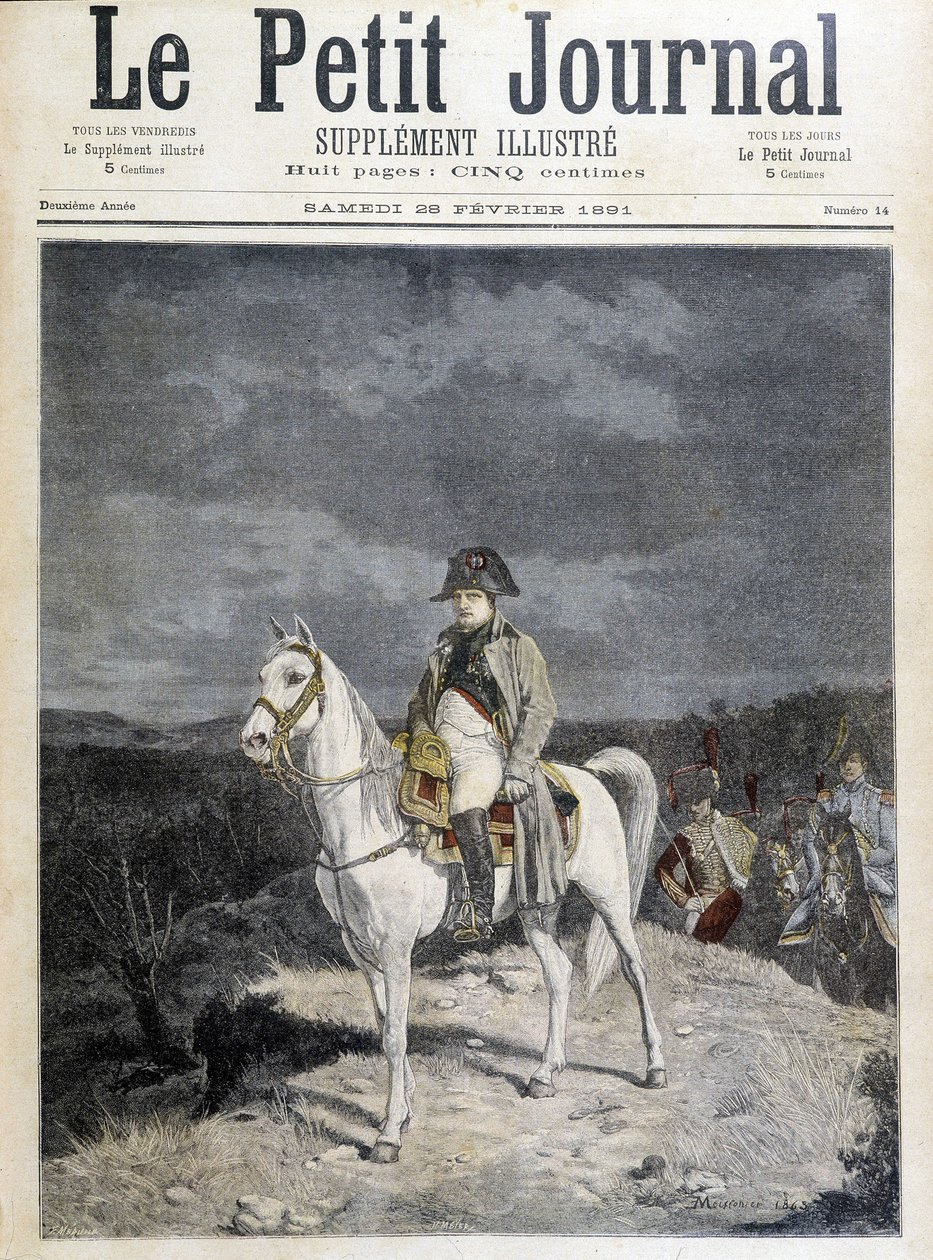 Porträt von Napoleon auf einem Pferd im Jahr 1814 von Unknown artist