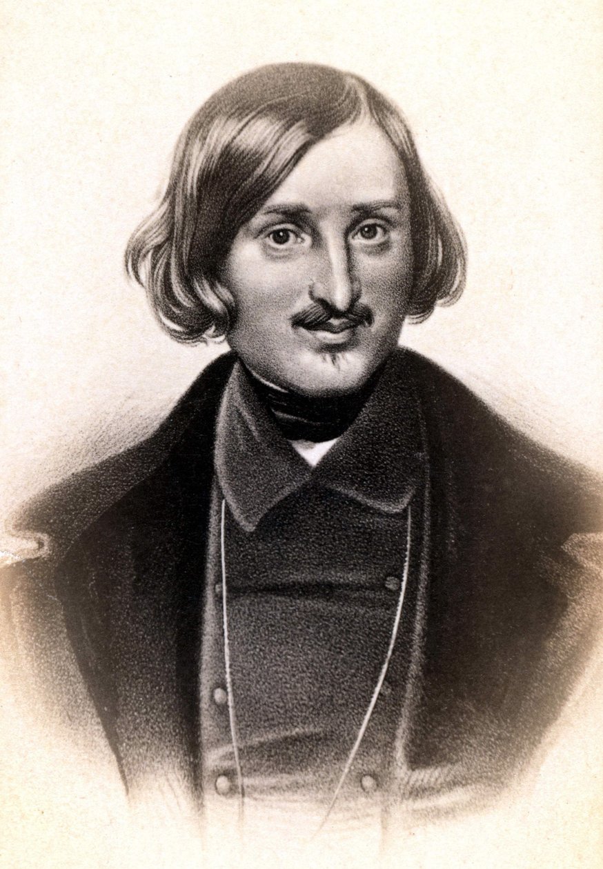 Porträt von Nikolai Wassiljewitsch, genannt in Französisch Nicolas Gogol (1809 - 1852), russischer Schriftsteller. Gravur 19. Jahrhundert von Unknown artist