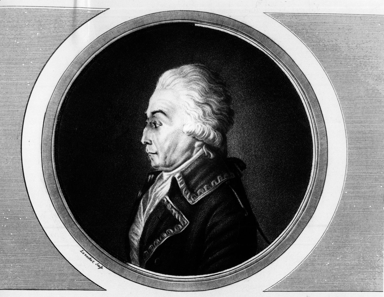 Porträt von Nicolas Luckner (1722-1794) Marschall von Frankreich. Gravur in Vollständige Sammlung historischer Gemälde der Französischen Revolution, in drei Bänden. 1804. von Unknown artist