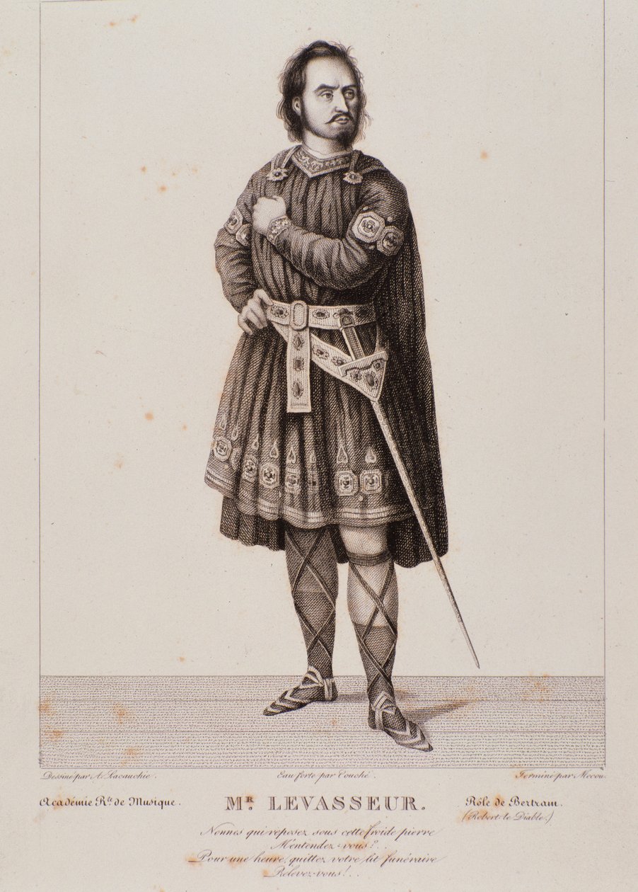 Porträt von Nicolas Prosper Levasseur als Bertram in der Oper Robert le diable (1831) von Unknown artist