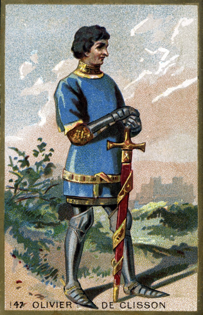 Porträt von Olivier de Clisson (1336 - 1407). Chromolithografie des späten 19. Jahrhunderts. von Unknown artist