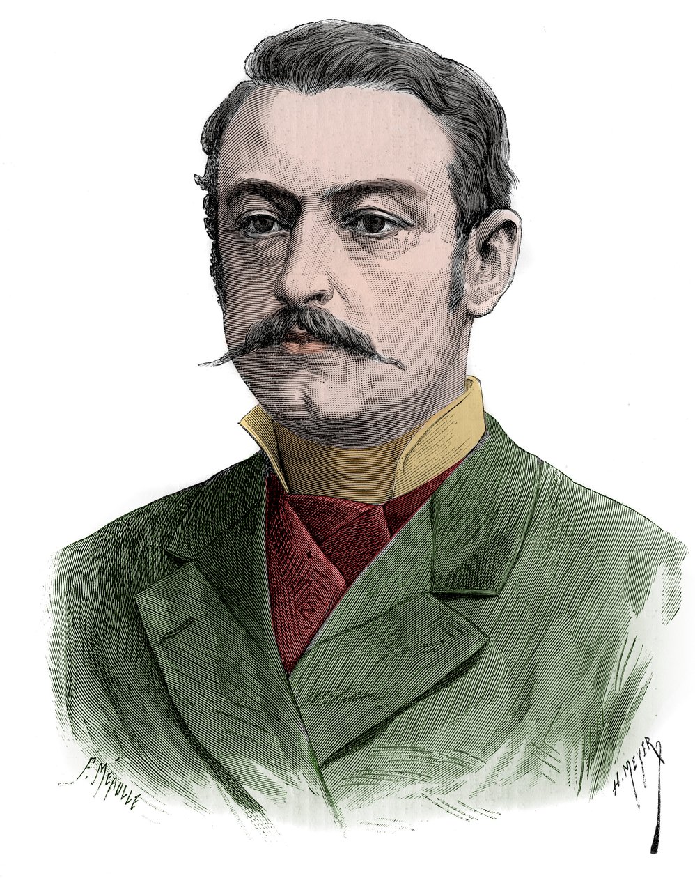Porträt von Pierre Waldeck Rousseau, französischer Staatsmann - Stich 1883 von Unknown Artist
