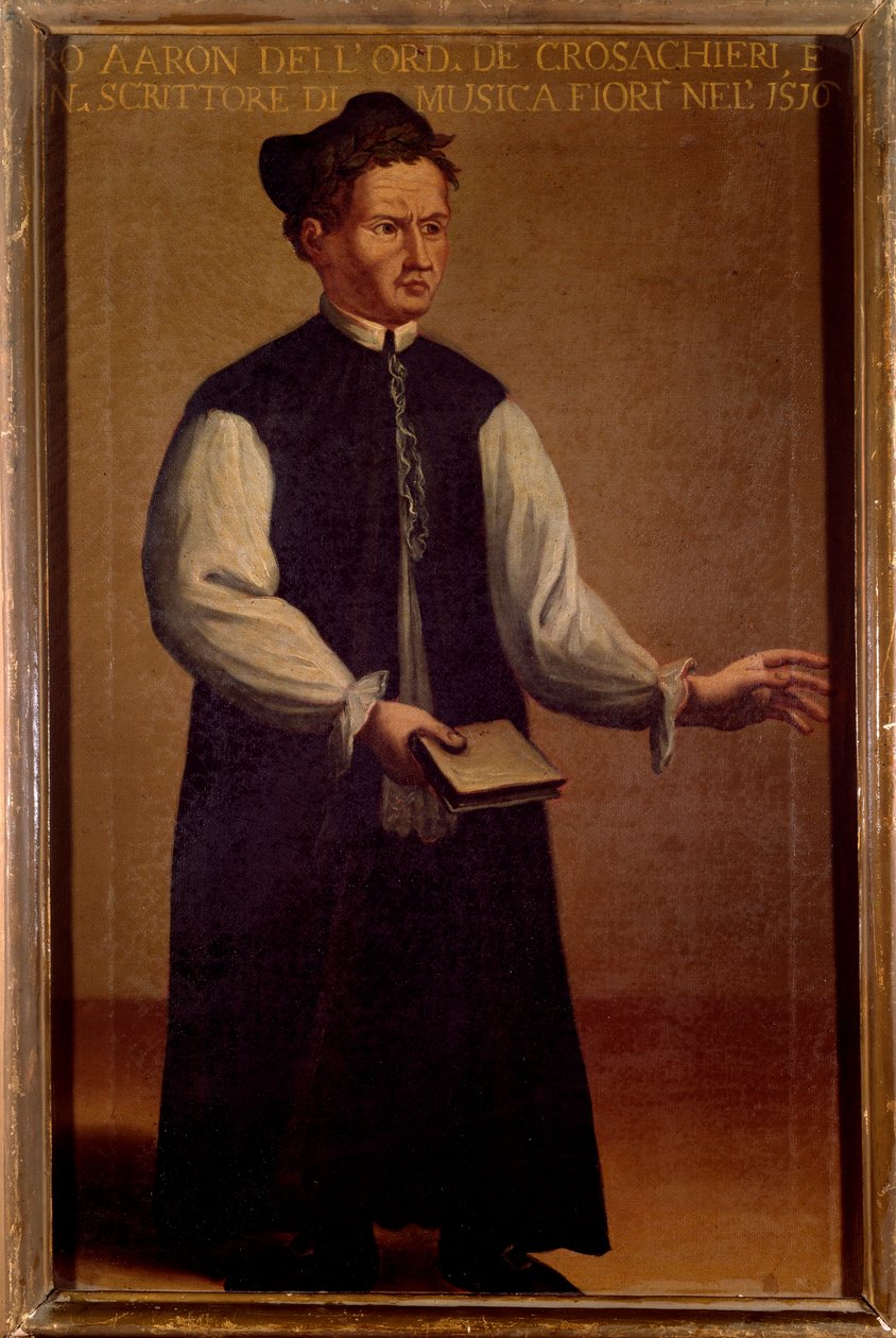 Porträt von Pietro Aaron (Aron) (1489-1545), italienischer Musiktheoretiker. Anonymes Gemälde. 16. Jahrhundert. Bologna, Civico Museo Bibliografico von Unknown artist