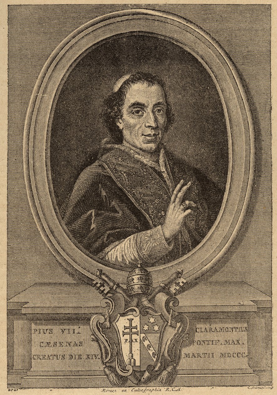 Porträt von Papst Pius VII (1742-1823). von Unknown artist