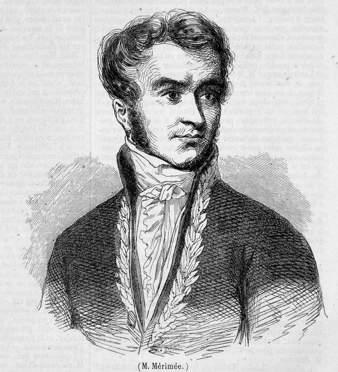 Porträt von Prosper Mérimée. Gravur aus dem 19. Jahrhundert. von Unknown artist