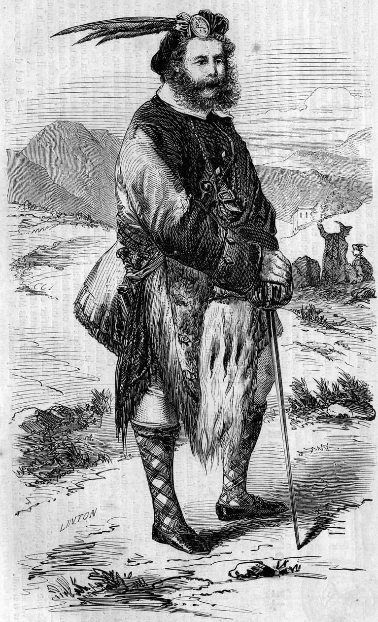 Porträt von Roualeyn George Gordon Cumming (1820-1866), schottischer Reisender und Löwenjäger. Gravur von Linton in „Die illustre Welt“ Nr. 56 vom 8. Mai 1858. von Unknown artist