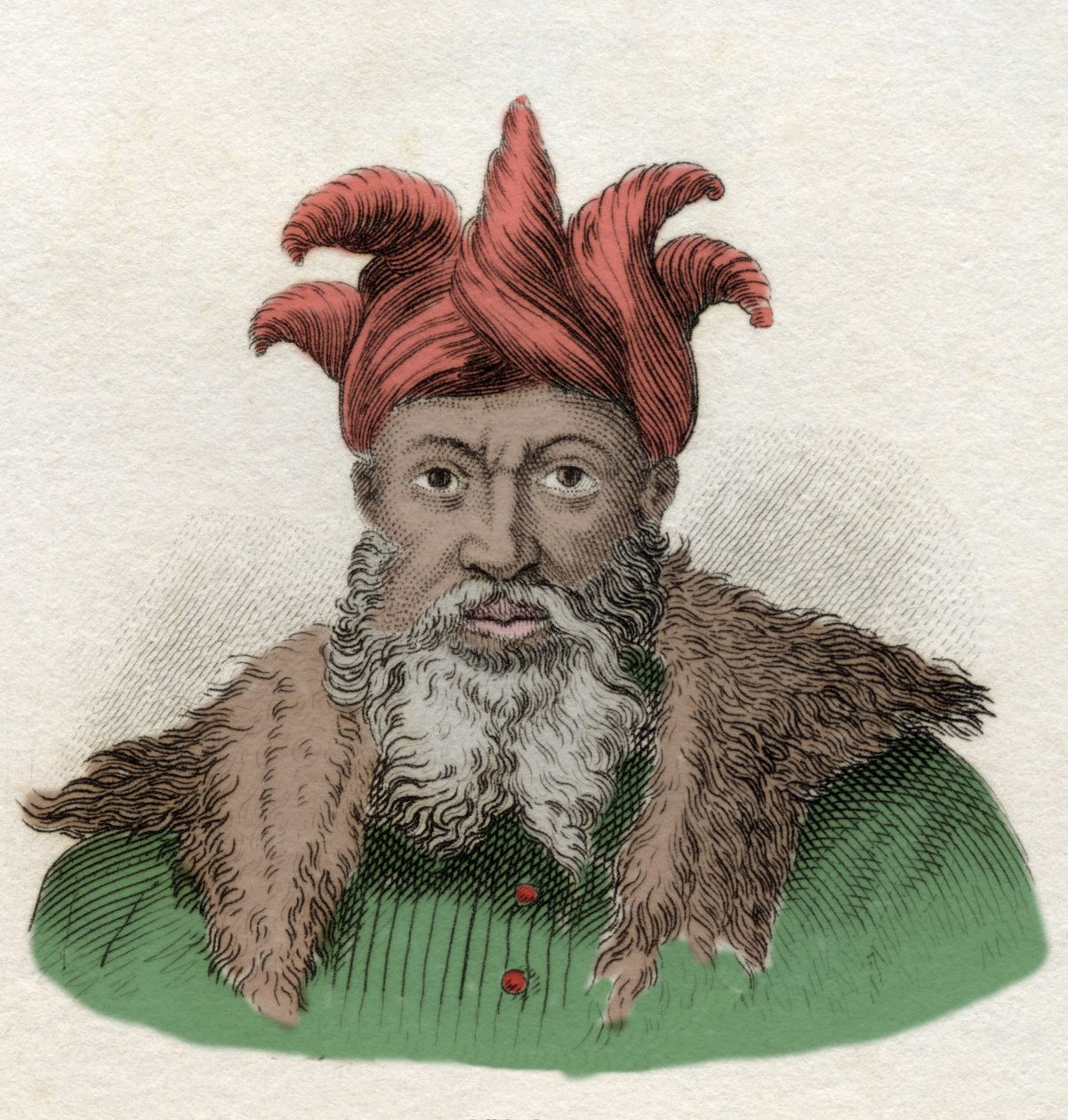 Porträt von Saladin (1138-1193) (Salah al Din Yusuf al-Ayyubi), Militärkommandant gegen die Kreuzzüge in Ägypten. Gravur des 19. Jahrhunderts von Unknown artist