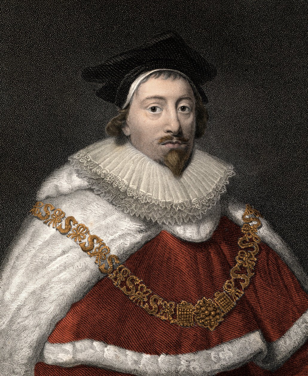 Porträt von Sir Edward Coke (1552-1634), englischer Jurist - Farbgravur des 19. Jahrhunderts von Unknown artist