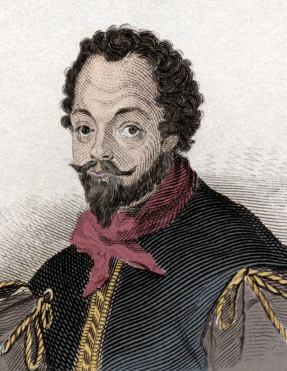 Porträt von Sir Francis Drake (1540-1596), englischer Freibeuter und Navigator. Gravur des 19. Jahrhunderts von Unknown artist