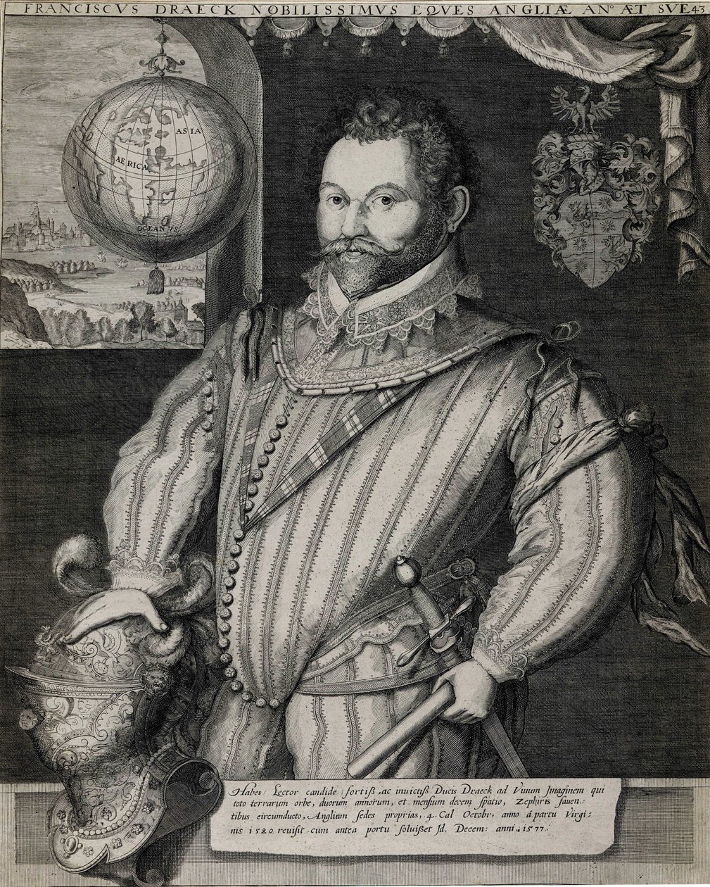 Porträt von Sir Francis Drake (ca. 1540-1596), englischer Navigator. von Unknown artist