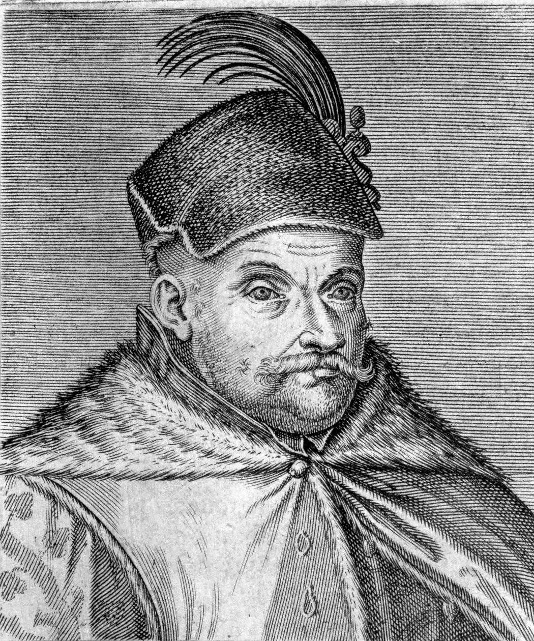 Porträt von Stephan I. Báthory (1533-1586), Fürst von Siebenbürgen und König von Polen. Gravur des 16. Jahrhunderts von Unknown artist