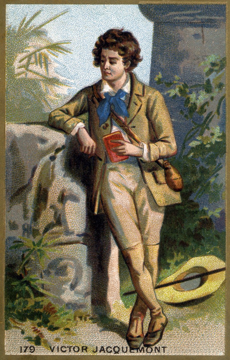 Porträt von Victor Jacquemont (1801 - 1832), französischer Botaniker und Reisender. Chromolithographie des 19. Jahrhunderts von Unknown artist