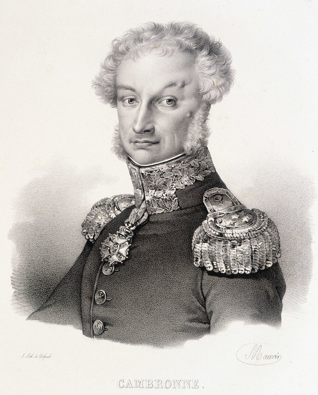 Porträt von Vicomte Pierre Jacques Etienne Cambronne, französischer General (1770-1842) von Unknown artist