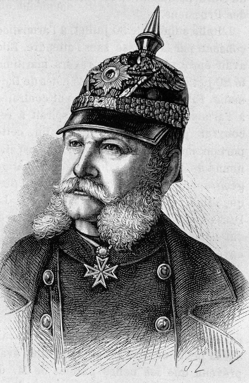 Porträt von Wilhelm I. (1797 - 1888). Gravur des späten 19. Jahrhunderts in „Histoire de France“ von H. Martin. von Unknown artist