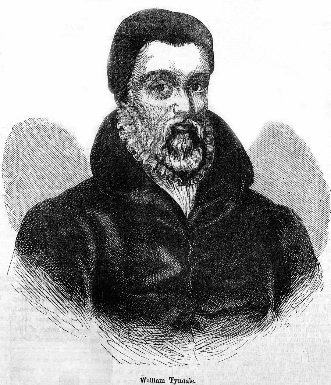 Porträt von William Tyndale (1494-1536), walisischer Theologe und Übersetzer. Gravur des 19. Jahrhunderts von Unknown artist